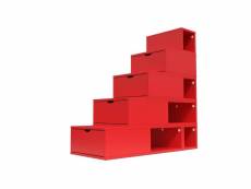 Escalier cube de rangement hauteur 125 cm rouge ESC125-Red
