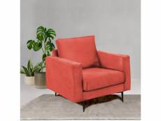 Fauteuil caruso velours rose - 1 place