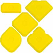 Fortuneville - Lot de 5 pièces pour le lissage des joints, grattoirs pour joints en silicone et acrylique(jaune)