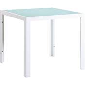 Garbar - shio Table Carrée Intérieure, Extérieure 80x80 Blanc - Blanc
