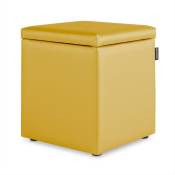 Happers - Pouf Cube Rangement Similicuir Moutarde 1