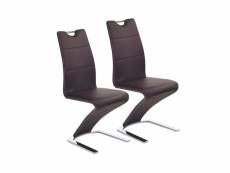 Ingrid lot de 2 chaises design en cuir synthétique
