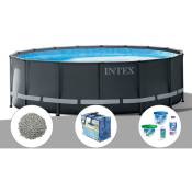 Intex - Kit piscine tubulaire Ultra xtr Frame ronde 4,27 x 1,22 m + Bâche à bulles + Kit d'entretien + Kit de traitement au chlore