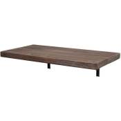 Jamais utilisé] Table murale HHG 418, table pliante murale en bois massif 100x50cm brun miteux - brown