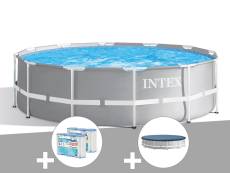Kit piscine tubulaire Intex Prism Frame ronde 3,66 x 0,99 m + 6 cartouches de filtration + Bâche de protection