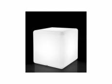Lampe cubique polymère blanche taille s - basenji - l 30 x l 30 x h 30 cm - neuf