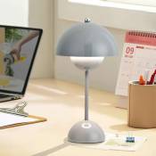 Lampe de bureau led lampe de Table champignon 3 couleurs lampes de chevet tactiles à intensité variable pour bureau chambre Bar cadeau de noël(gris)