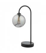 Lampe de table Eissa Noir mat,verre fumé 1 ampoule 37cm