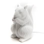 Lampe écureuil blanc en porcelaine H23
