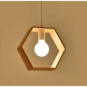 Lampe Suspension Bois Créatif Moderne Chambre Salon