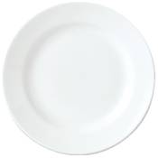 Lot de 24 assiettes rondes en porcelaine blanche D