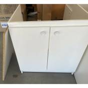 Meuble bas kitchenette 2 portes (déclassé) blanc L.800mm H.860mm pour evier simple + réfrigérateur L614mm max NEOVA S15T12077
