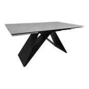Meubletmoi - Table extensible 160/240 cm en céramique gris clair effet béton - lima