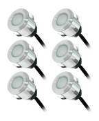 Miidex Lighting - Kit Complet 6 Mini Spots Encastrables x 0.6W 12V led ® blanc-chaud-3000k