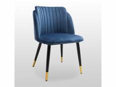 Milano - chaise de salle à manger en velours bleu