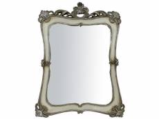 Miroir, miroir mural rectangulaire, à accrocher au mur horizontal vertical, shabby chic, maquillage, salle de bain, cadre finition or / blanc antique,