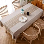Moderne Lin Coton Nappe de Table Rectangulaire Nappes pour Table Rectangulaire Home Cuisine Décoration (90x90cm, Café) Groofoo