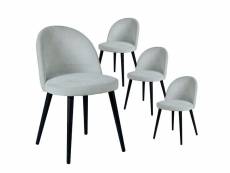Molly - lot de 4 chaises tissu gris piètement bois massif