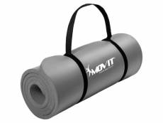 Movit® tapis de gymnastique 183cm x 60cm x 1,0cm, couleur au choix - couleur : gris - taille : 183x60x1,0cm
