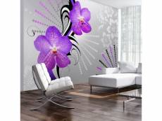 Papier peint intissé fleurs purple vibrations taille 250 x 175 cm PD13684-250-175
