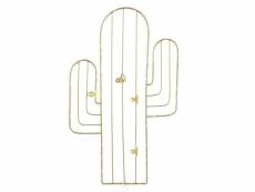Pêle-mêle cactus avec led - 4 pinces - doré