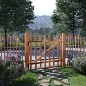 Portillon de clôture Bois de noisetier imprégné 100 x 90 cm - Brun