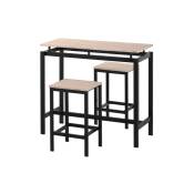 Ranipobo - Ensemble de table de bar, table et chaises de bar en bois de fer, table et chaises de cuisine, table haute et tabouret de bar, restaurant,