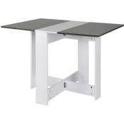 Sifree - Table à manger pliante de style contemporain Table de cuisine pliable 1037673.4cm Blanc gris