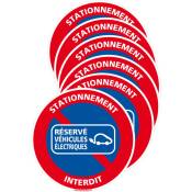 Signaletique.biz France - Stickers Stationnement Interdit Sauf Véhicules Électriques. Planche 6 autocollants stationnement réservé véhicules