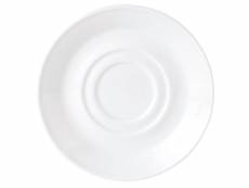 Soucoupes 145 mm pour tasses basses steelite simplicity white - lot de 36 - - porcelaine