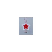 Suspension étoile rouge pour sapin de Noël 8 cm