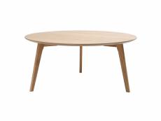 Table basse ronde scandinave bois clair chêne d90 cm orkad