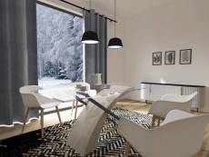 Table moderne en bois et verre, couleur blanche, mesure 180 x 76 x 90 cm 8052773828253