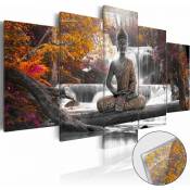 Tableau sur verre bouddha d'automne - 100 x 50 cm