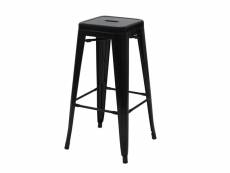 Tabouret de bar hwc-a73, chaise de comptoir, métal, empilable, design industriel ~ noir