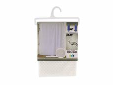 Tendance - rideau de douche blanc & strass argent 180 x 200 cm