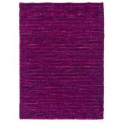 Thedecofactory - viking - Tapis à poils longs effet soyeux prune 120x170 - Violet