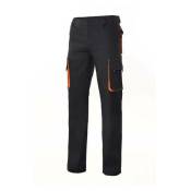 Velilla - Pantalon multipoches bicolore Noir / Orange