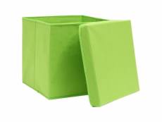 Vidaxl boîtes de rangement avec couvercles 4 pcs vert 32x32x32cm tissu 288370