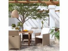 Vidaxl chaises de jardin avec coussins 4 pcs résine tressée beige