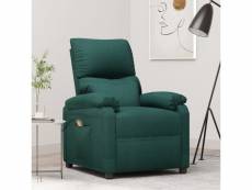 Vidaxl fauteuil de massage vert foncé tissu