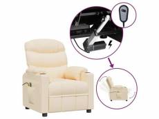 Vidaxl fauteuil électrique de massage crème tissu