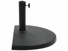 Vidaxl socle demi-rond de parasol polyrésine 15 kg noir 45199