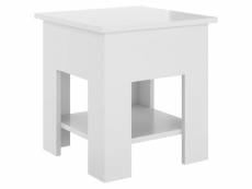 Vidaxl table basse blanc brillant 40x40x42 cm bois
