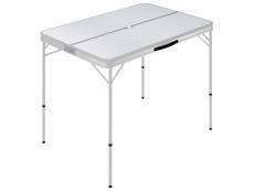 Vidaxl table de camping pliable avec 2 bancs aluminium blanc 48181
