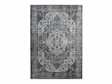 Viscose imperiale - tapis en viscose médaillon gris foncé 120x160