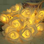 Aiducho - Lumineuse Rose 3m 20 Led à Piles De Lumière Fleur Décoration Atmosphère Romantique Pour Intérieur Maison Jardin Chambre Mariage Fête La