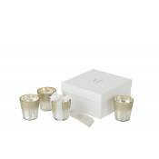 Boîte de 4 bougies parfumée verre argent