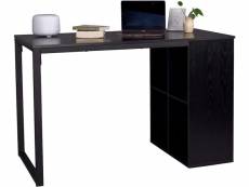 Bureau d'ordinateur avec 4 compartiment ouvert.table de bureau en métal+bois.table de travail.noir
