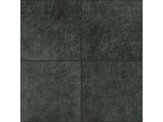 Carreaux adhésifs en cuir écologique carré gris charbon de bois - 357252 - 1 m² 357252